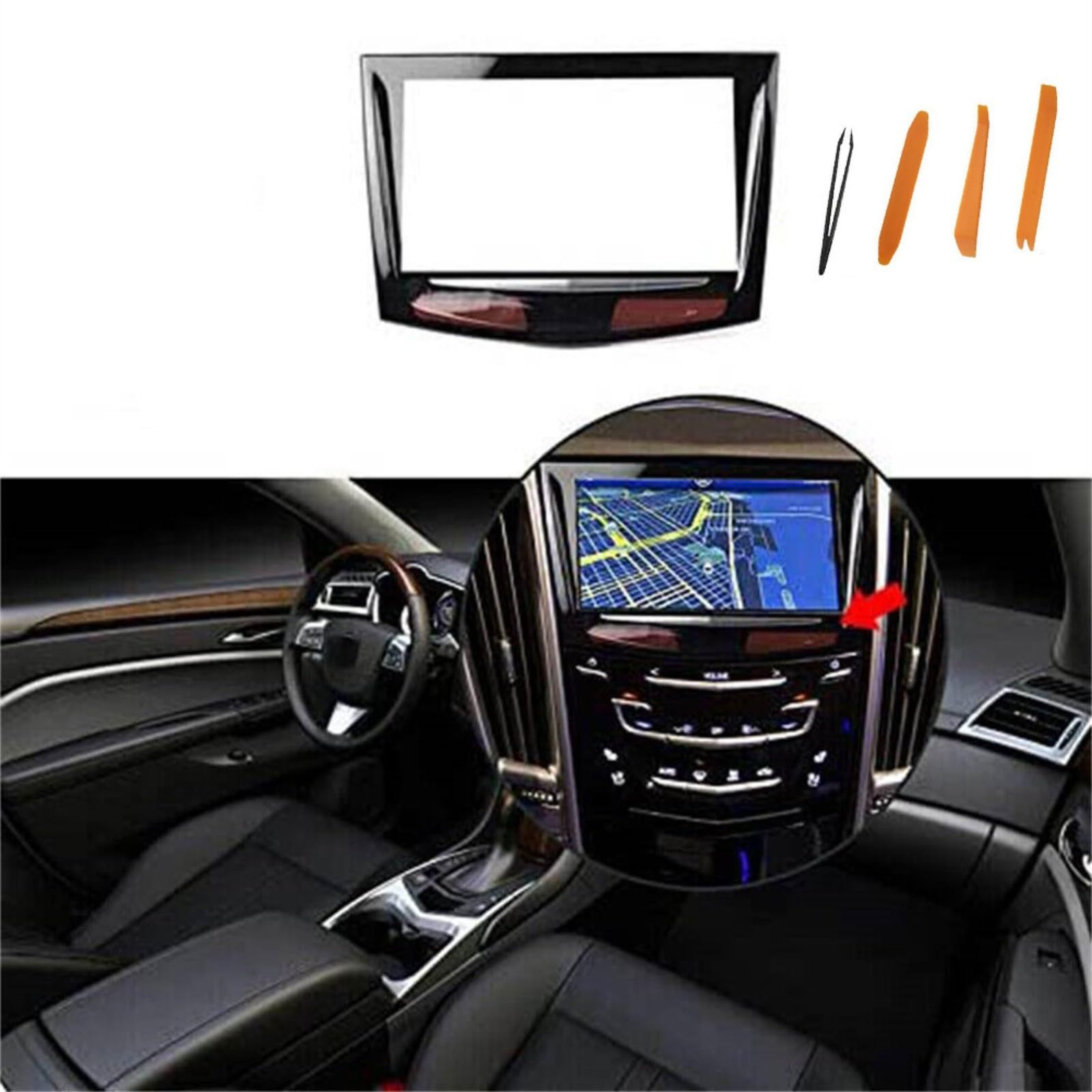 Écran tactile 8" pour Cadillac CTS pour ATS pour SRX XTS pour ESCALADE 2013-2017 - Écran radio avec outils - Noir