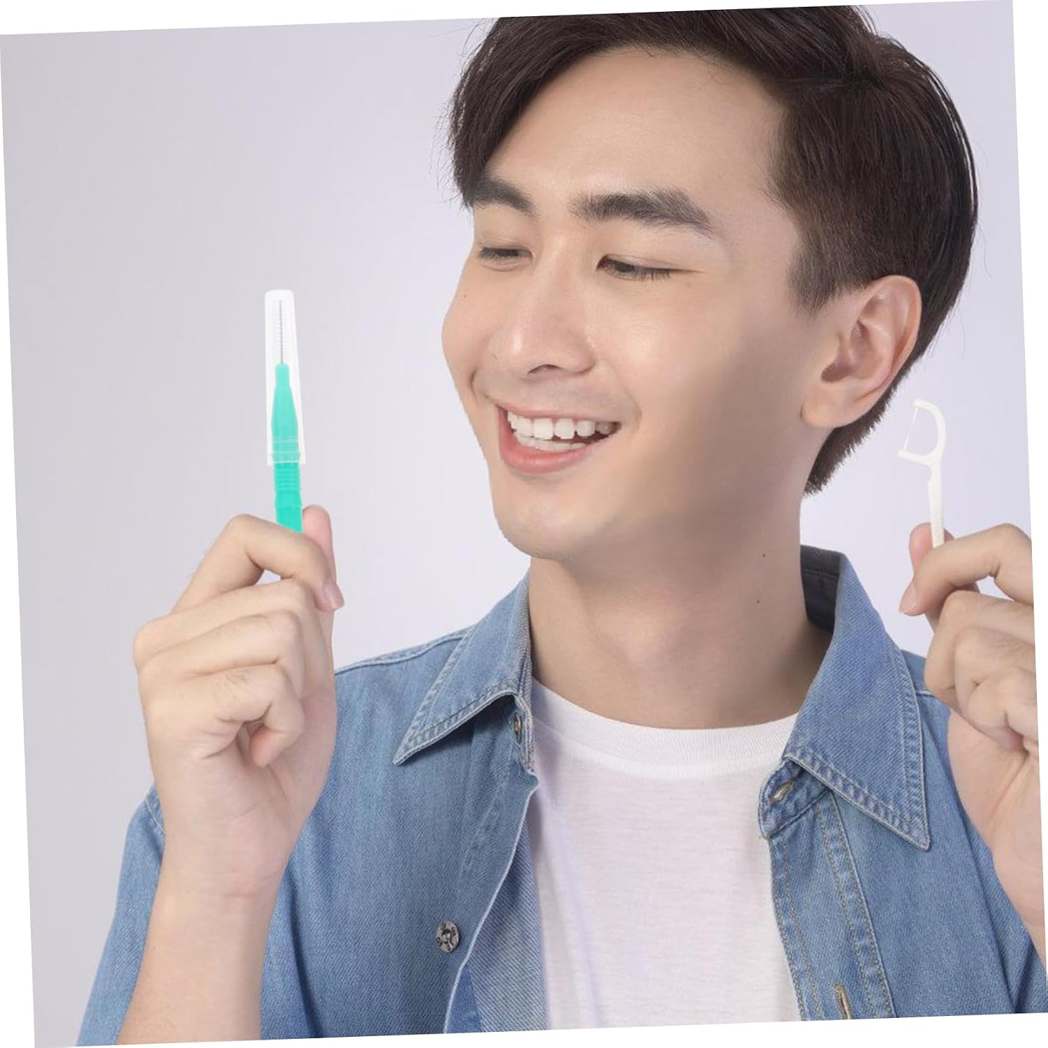 PRETYZOOM 50pcs Toothbrushes for Braces Interdental Brush Portable Interdental Brushes Picks for Braces Stainless Steel 304