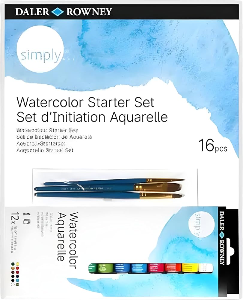 Kit Aquarela Daler Rowney Simply Watercolour 16 Peças
