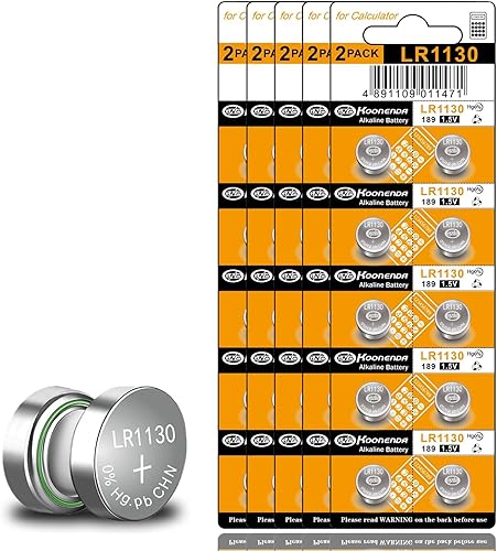 hunbath Paquete de 50 pilas LR1130 AG10 189 389 LR54 V10GA SG10 1.55V pilas de botón alcalino de larga duración AG10
