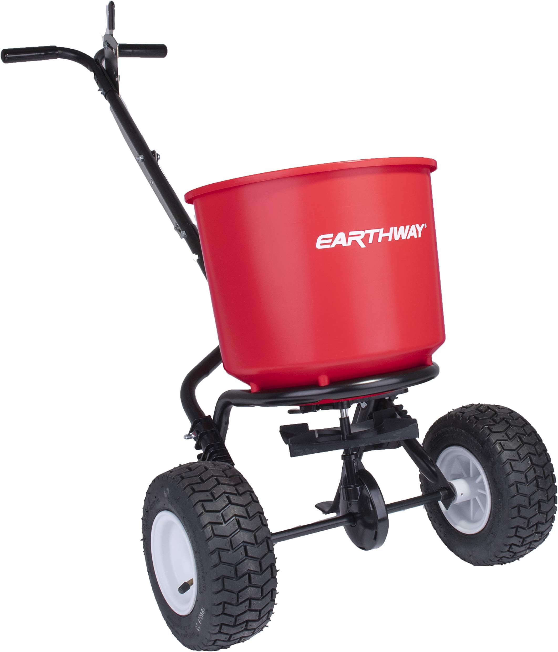 2600A-PLUS Fertilizer Spreader, 40lb Hopper Capacity, Red, Durable, All Terrain Pneumatic Tires, Rust-Proof Polypropylene, Epoxy Coated Steel Frame