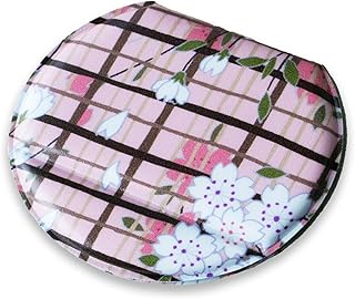 のレン 手鏡 折りたたみ コンパクトミラー 中 (桜格子/ピンク) / 日本製 コンパクト 折り畳み ビニール加工/母の日 敬老の日 誕生日 クリスマス ホワイトデー