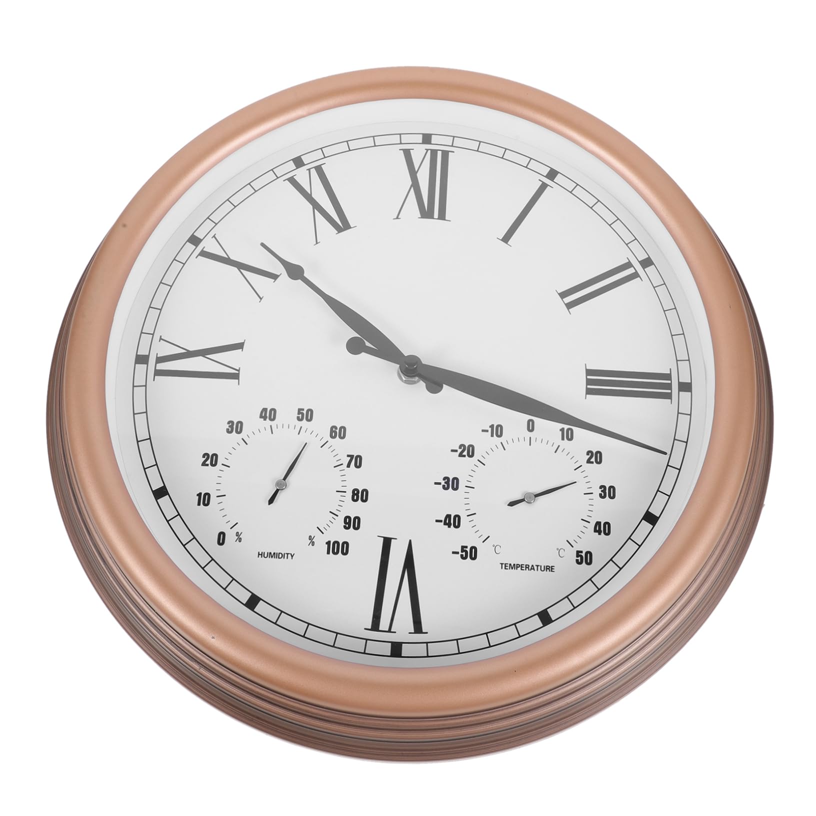 Horloge murale extérieure étanche IP44 avec thermomètre et hygromètre pour jardin