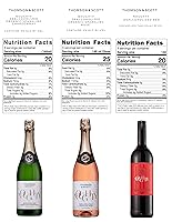 Vista 2 de Thomson & Scott Noughty - Paquete de muestras de vino, 1 rosa espumoso + 1 chardonnay espumoso + 1 vino tinto, sin alcohol, dulzura media, orgánico