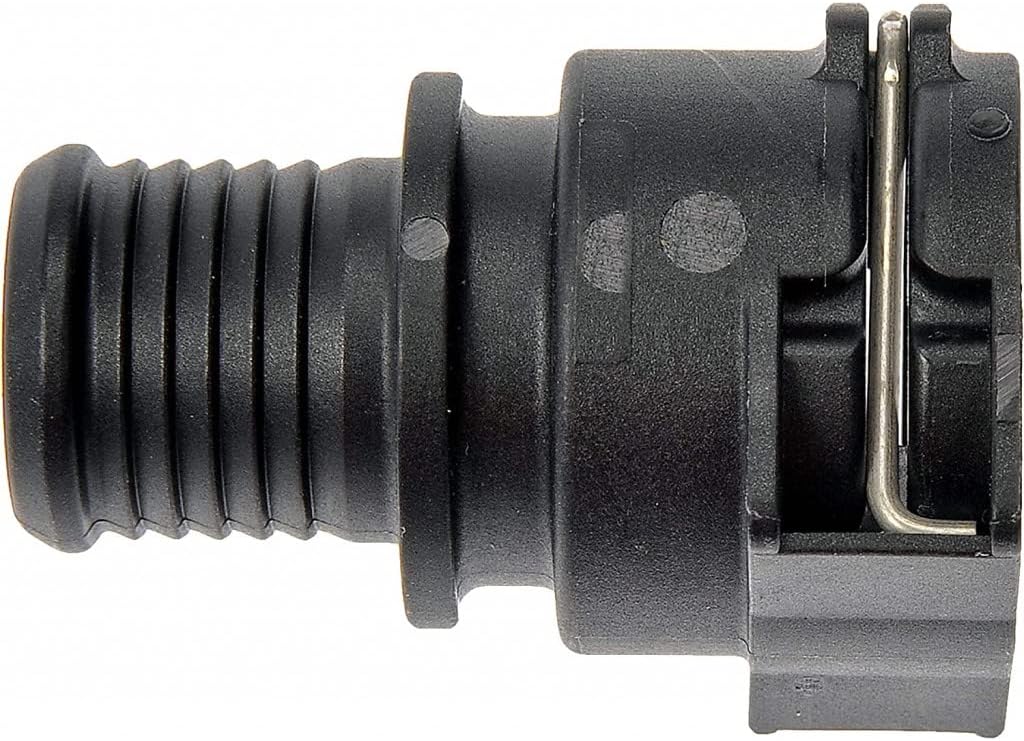 KarParts360 Heater Hose Connector | Nylon | Black Color | 1.41 inches End 1 Outside Diameter | Barb, Quick Connect End 1 Type | 0.75 inches End 2 Outside Diameter | Barb End 2 Type