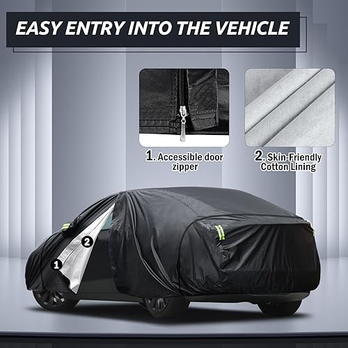 Miniatura 91 de Migaven - Funda de automóvil impermeable para todo tipo de clima, funda exterior completa para automóviles, protección contra la lluvia, sol