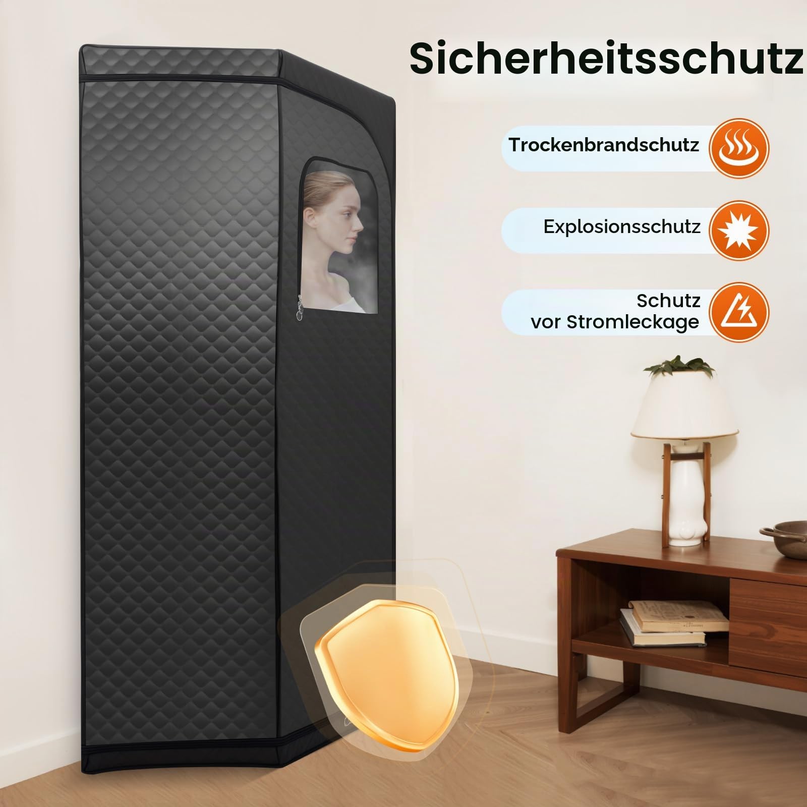 Tragbare Dampfsauna-Box, Dampfsauna Mit Dampfer, Verstellbare Heizpegel 9, Zeitbereich 5-60min, Mobiles Saunazelt Mit Klappstuhl & Fußmassagegerät, Für Den Einsatz In Häusern, Saunen, Clubs, Bädern