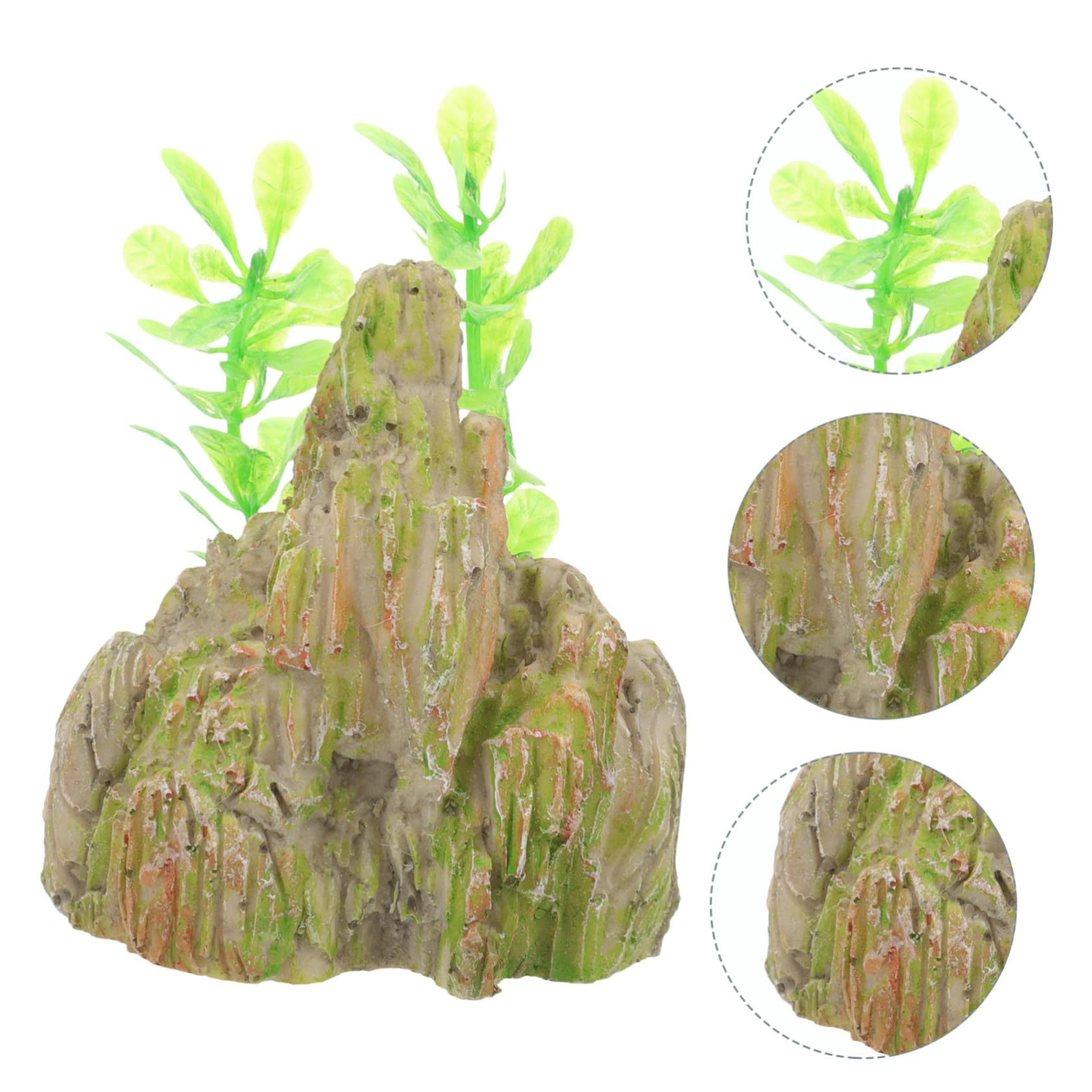 3 Set Decorazioni Rocciose Calcolo Ornamento Del Serbatoio Di Pesce Accessori Per Acquari Acquario Con Supporto Rockery in Resina Per Acquario Grotta Decorazione Acquario 2 Pezzi*3