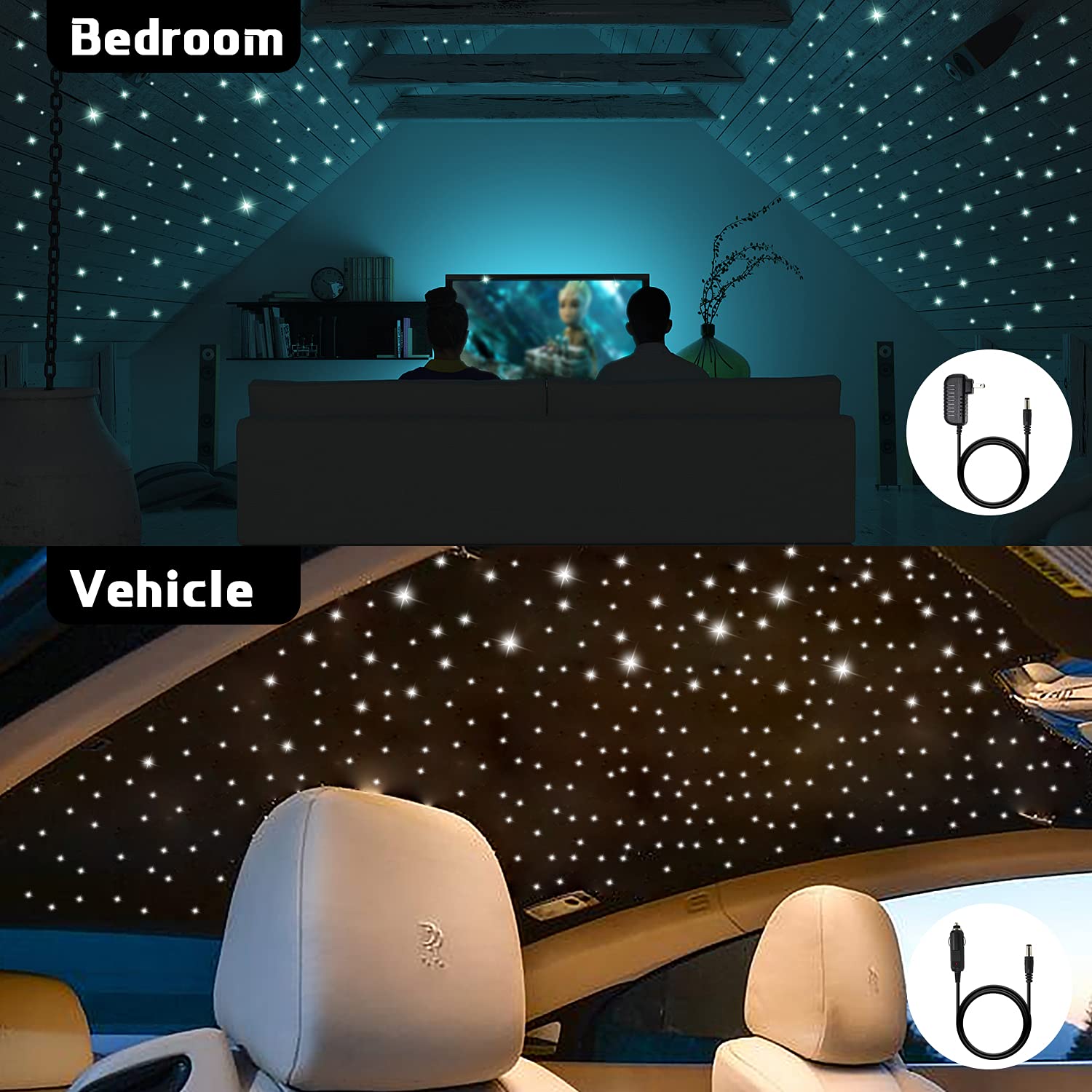 Nouveau 16 W RGBW Fiber Optique étoile Plafond Kit Lumières 0.75mm * 355 Pièces