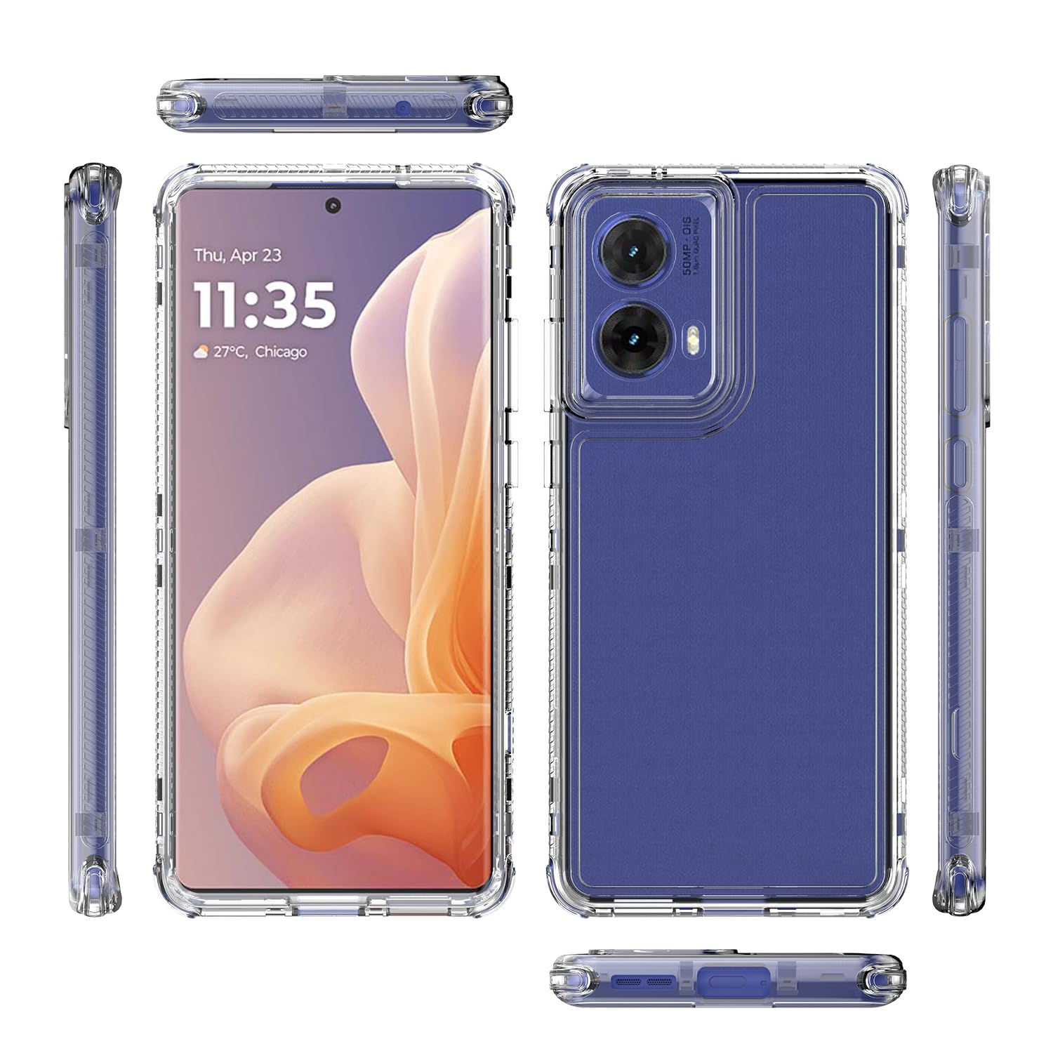 Compatible with Motorola Moto G85 5G Case,3 in 1 Anti-Fall and Shock-Absorbing Protective Cover Compatible with Motorola Moto S50 Neo XT2427-4 / Moto G85 5G XT2427-3 Case Cover Clear