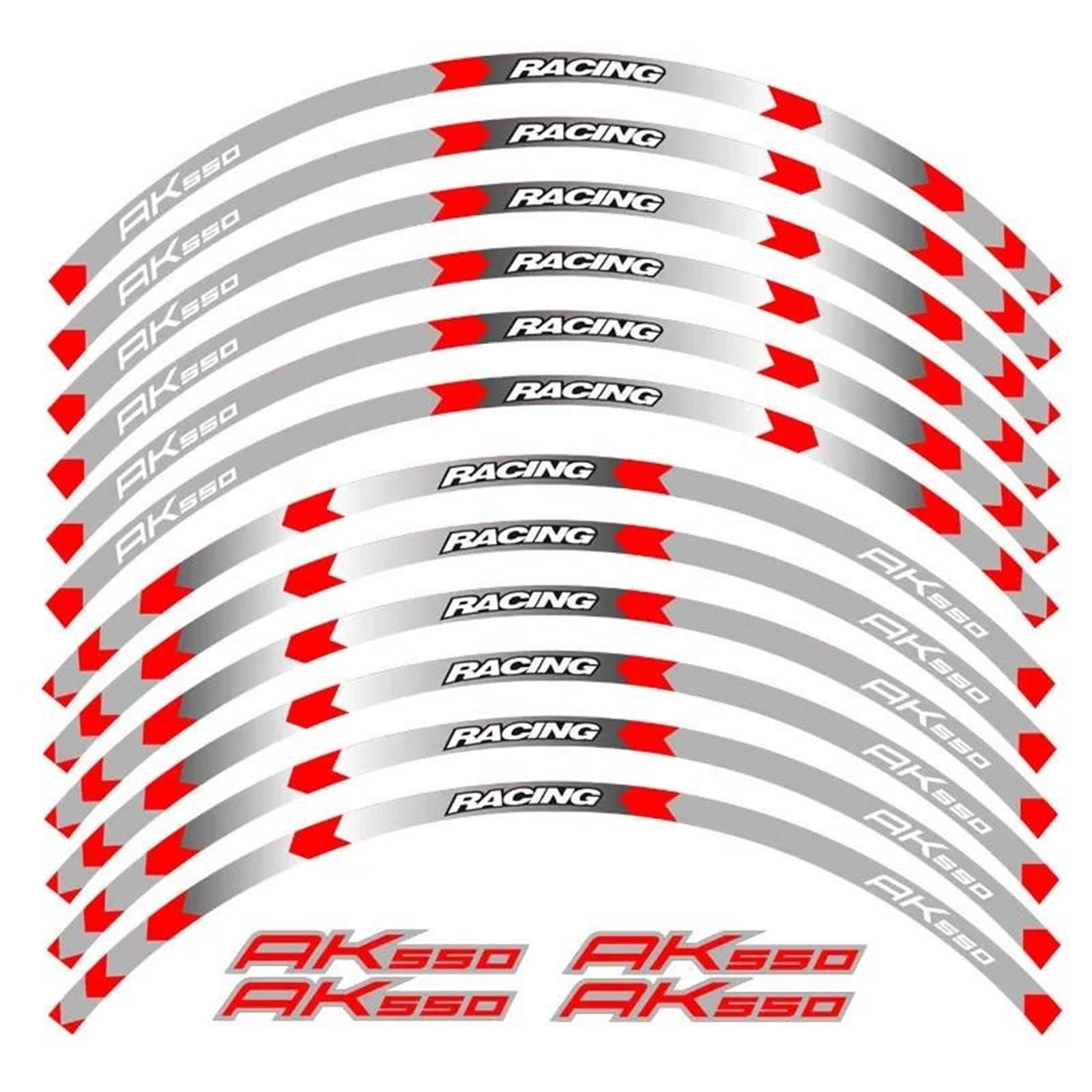 12 Strips Motorcycle Reflective Decals Wheels Rim Stickers Decoration Styling Sticker for KYMCO AK550 Ak 550(Color1)
