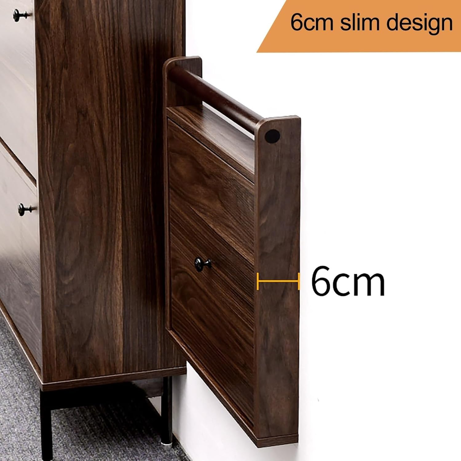 Wall Mounted Shoe Changing Stool with Handrail - Space Saving Foldable Entryway Bench with Non-Slip Mat, Hidden Chair for Hallway, Mudroom Or Foyer