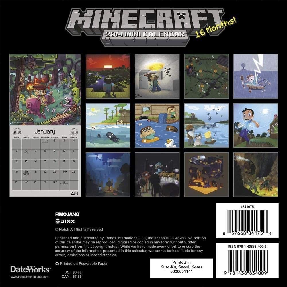 Amazon.com: Minecraft 2014 Mini Calendar : Office Products