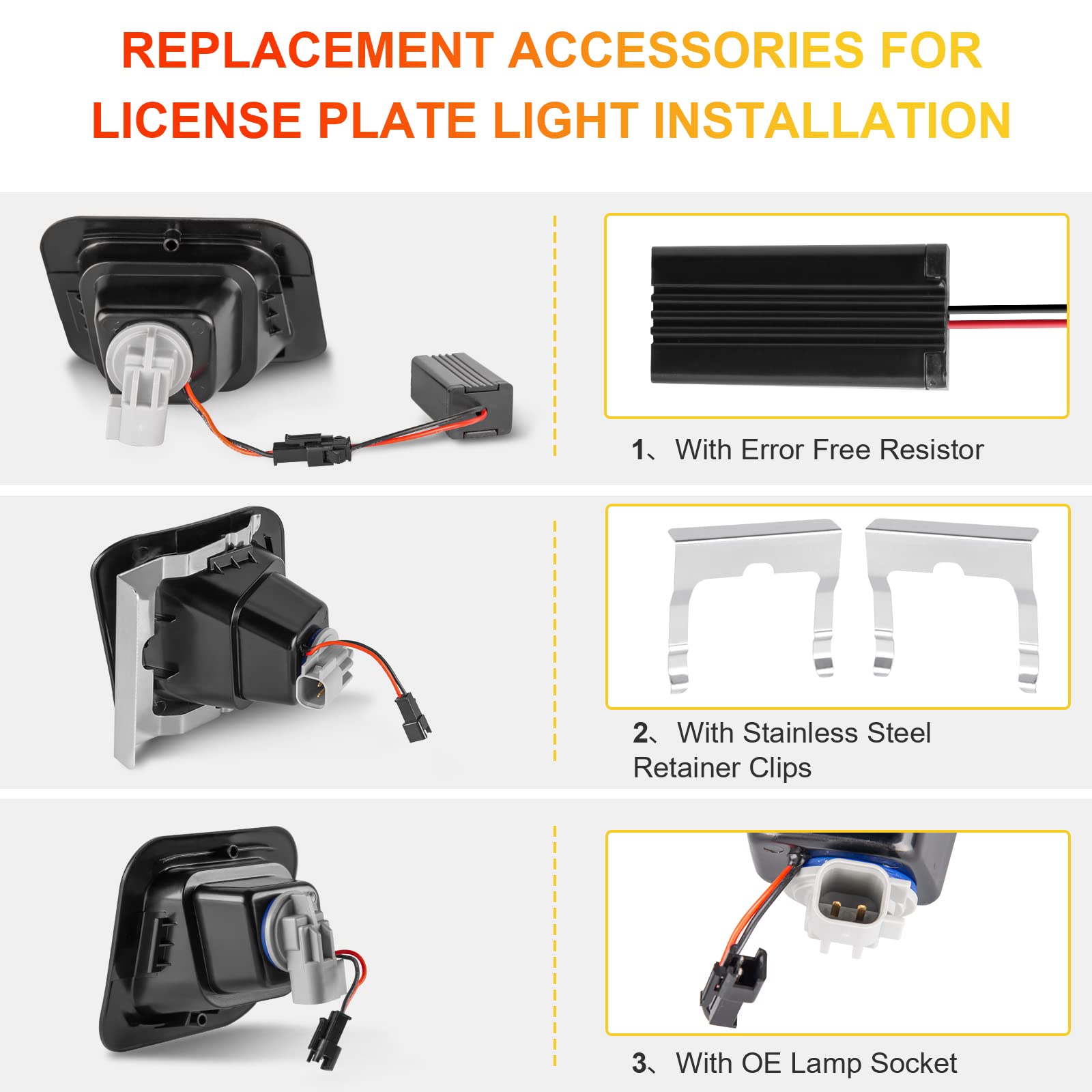 Ram License Plate LED License Plate Rear Lights LENS Fit Dodge Ram