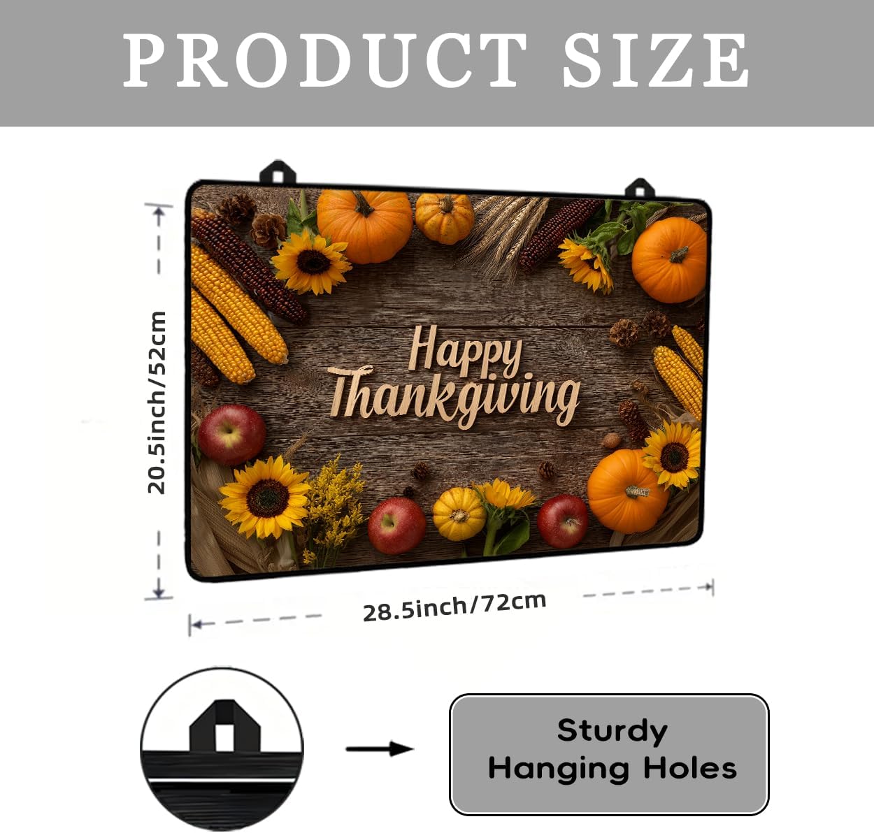Thanksgiving Day Electric Stove Top Cover Protector, Heat-Resistant Oven Induction Cooktop Mat,Washer Top Protector, Fruits Vegetables Pattern Glass Cooktop Protector 28.5”x 20.5”