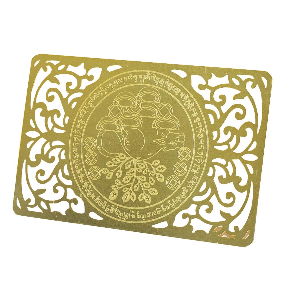 Juanxian Gold Feng Shui Wealth-Bringing Mongoose Talisman Card W4124