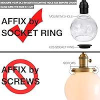 Vista 2 de Pantalla de vidrio de repuesto para lámpara de globo y cubierta para accesorios de iluminación, 5.9 pulgadas de diámetro, adaptador de 1-5/8