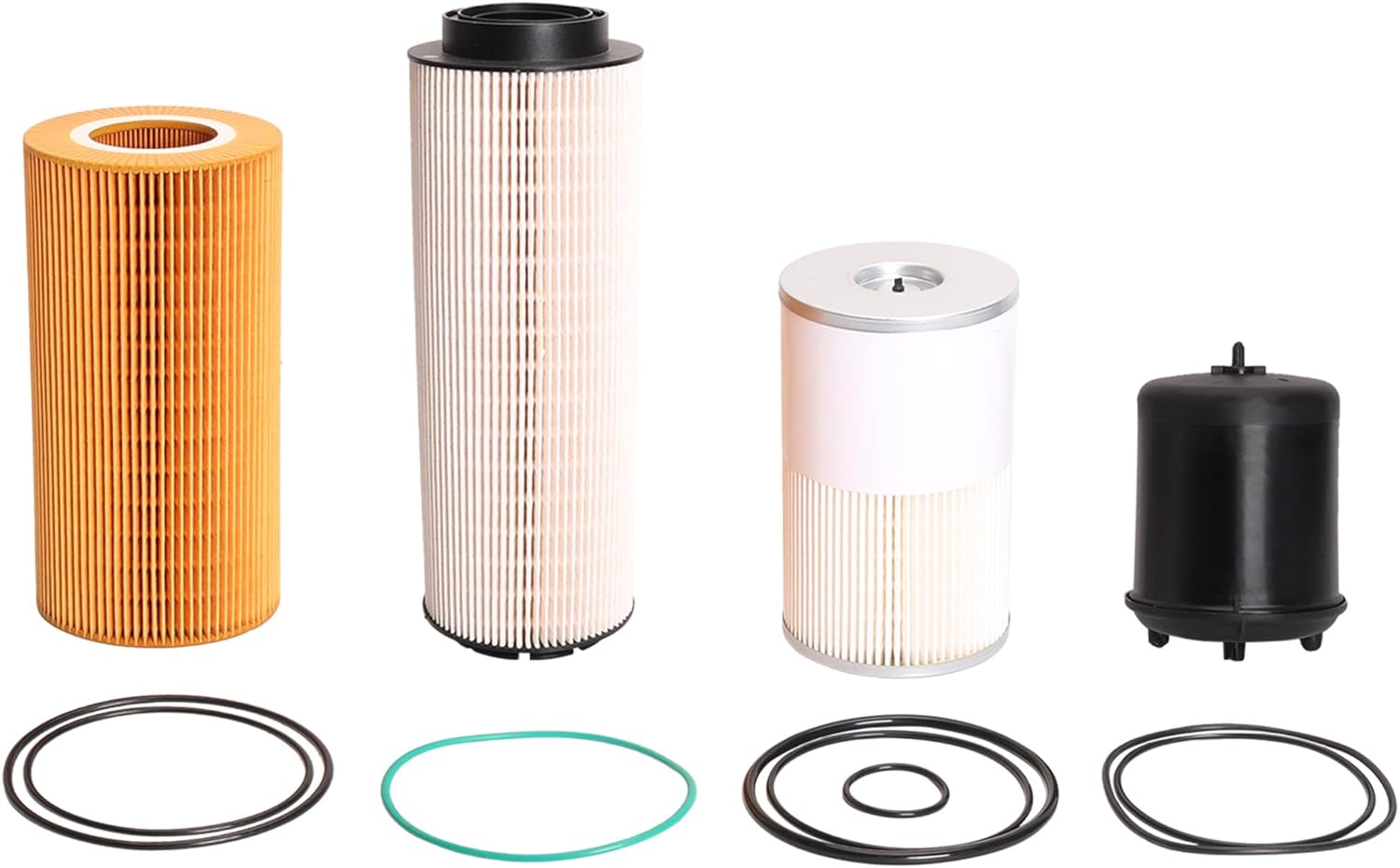 4 Pcs Filter Kit Compatible with Paccar MX-13 MX13 Engine, 1948921 Oil Filter + 2277129 Fuel Filter Water Separator + FS19765 Fuel Water Separator Filter + 1922496 Oil Filter