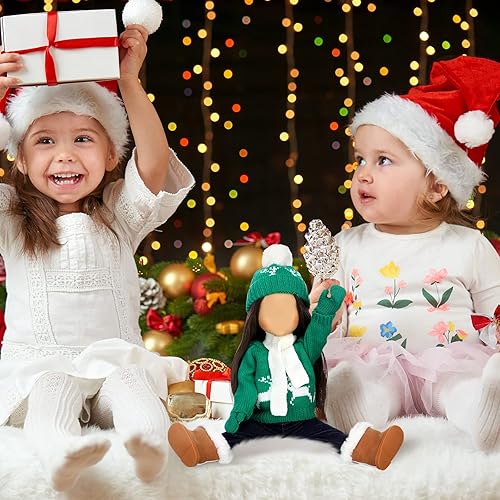 Miniatura 4 de Bencailor Ropa y accesorios navideños de 18 pulgadas para muñecas de invierno, conjunto de suéteres, pantalones, sombreros, zapatos para muñecas de