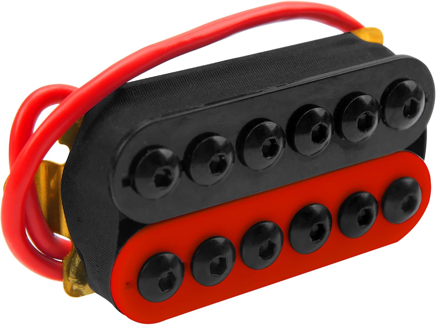 2Pcs Yootones Adjustable Electric Guitar Humbucker Double Coil Pickup Neck 50mm Bridge 52mm Compatible with ST SQ LP Guitar Instrument (Red Black)