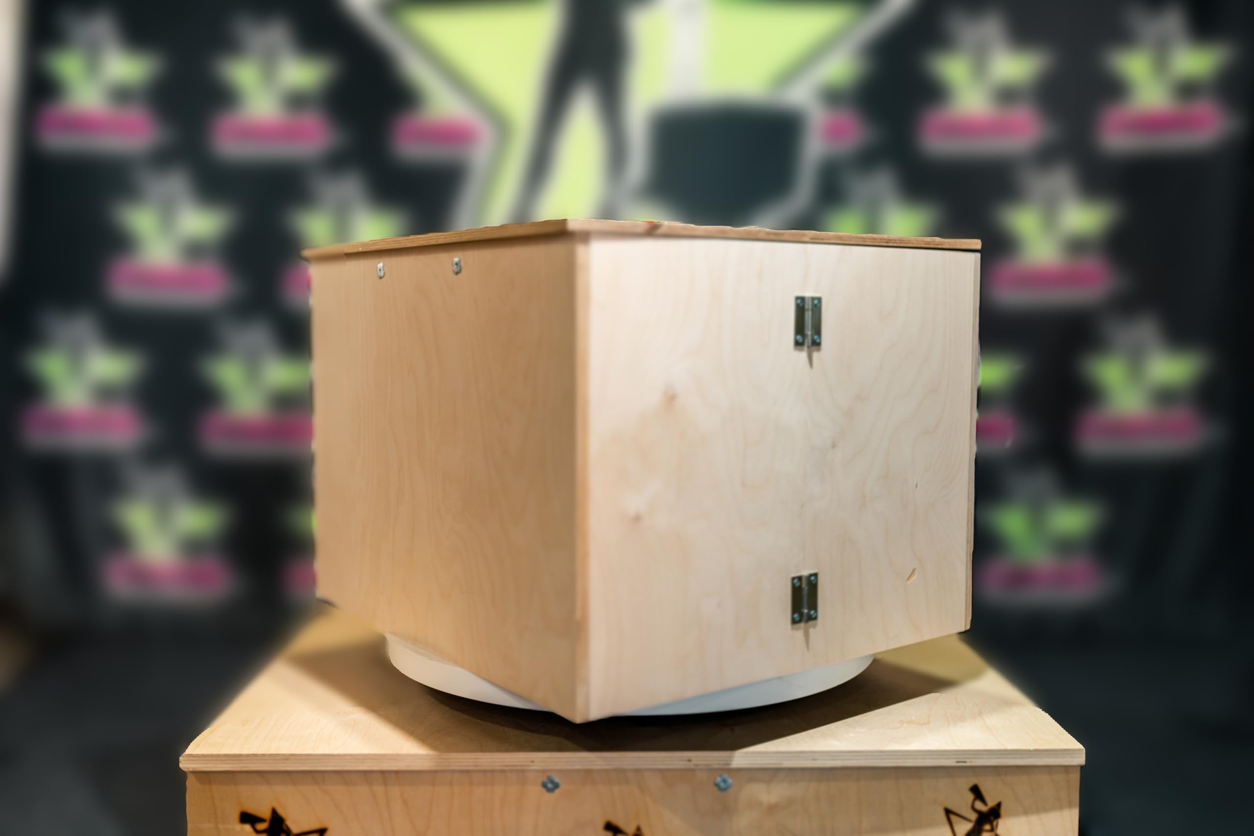 Collapsible Cheer Box, Cheerleader, Athlete, Team Sports, Retractable Handle, Wheels, Foldable Podium, Stunt Stand, Customizable, Portable, Song,