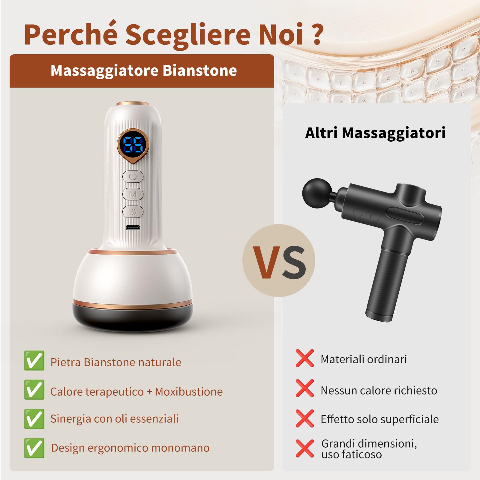 AISEELY Massaggiatore Anticellulite Professionale, Vibrastone Massaggio con Funzione di Riscaldamento Vibrazione, 20 Massaggio Combinazioni per Mani, Schiena Gua e Piedi per Rilassare I Muscoli