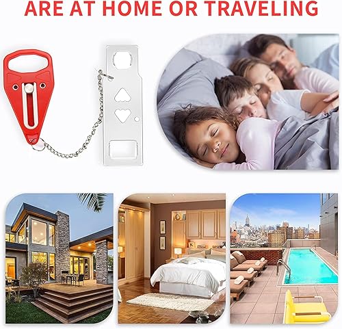 Miniatura 7 de AirBNB - Cerradura de puerta portátil, paquete de 2 cerraduras adicionales para privacidad y seguridad adicionales en el hogar, hotel y apartamento,