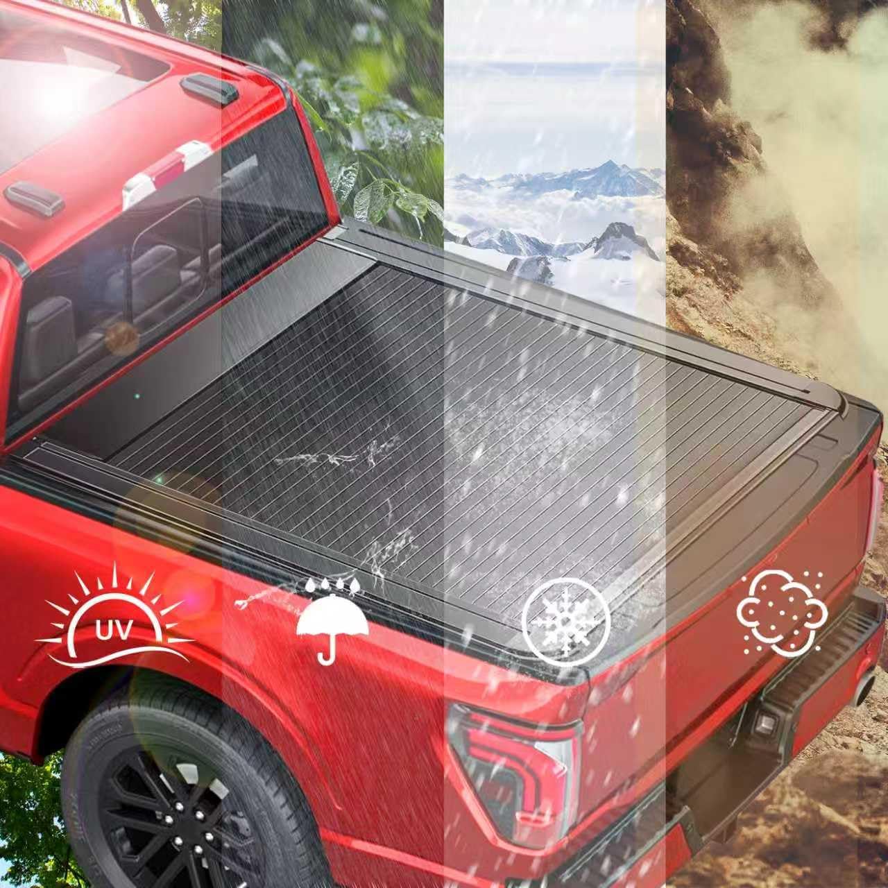 Retractable Truck Bed Tonneau Cover Compatible with 2015 2016 2017 2018 2019 2020 2021 2022 2023 2024 2025 2026 Ford F-150/Raptor/Lightning (5.5'/66" Bed) Retractable Truck Bed Cover