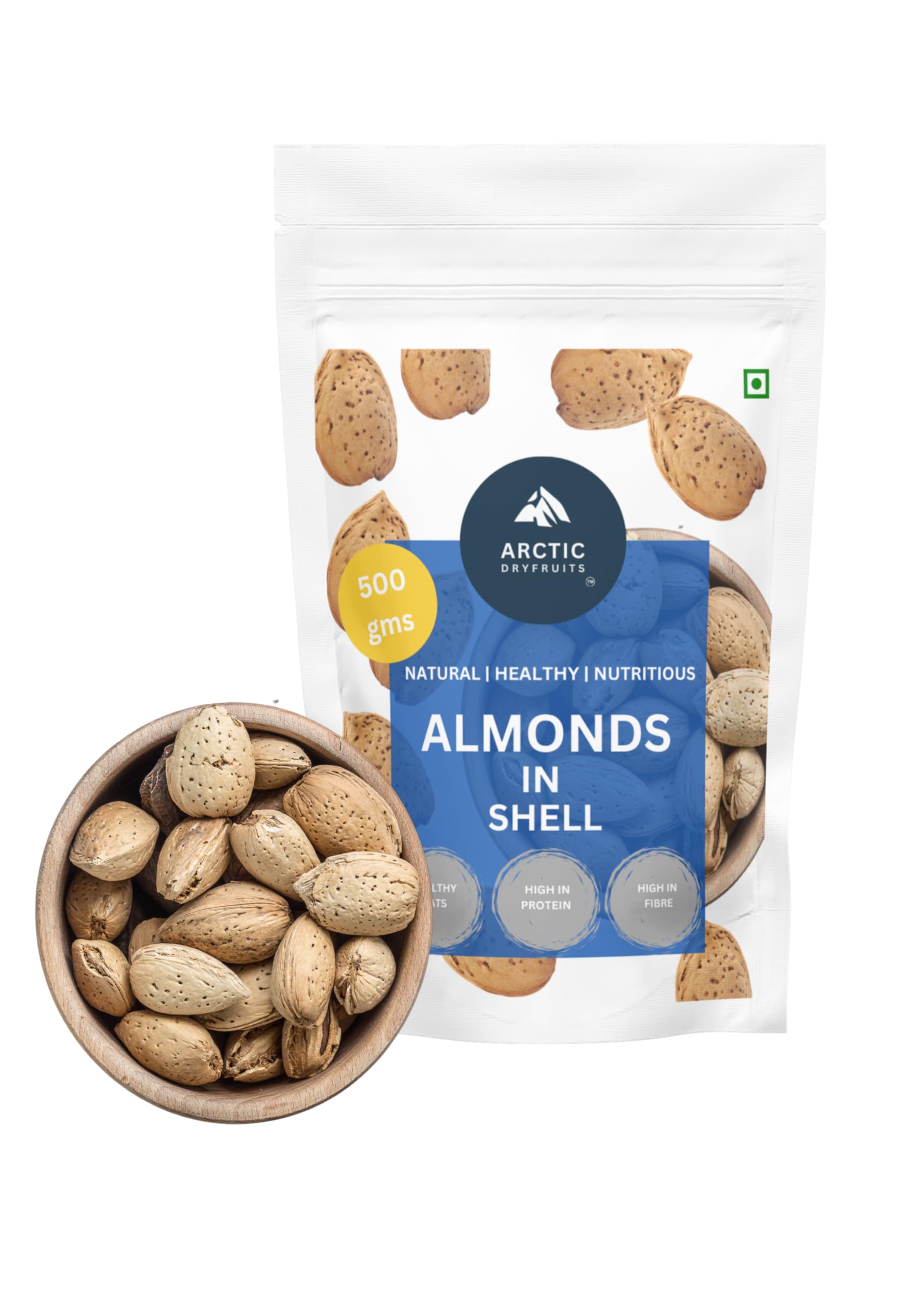 Arctic Dryfruits California Almonds in Shell (500g) | Whole Natural Badam | Quality Inshell Badam | With Shell | Crunchy Texture | Ideal for Snacking & Gifting | Dry Fruits & Nuts-image-45