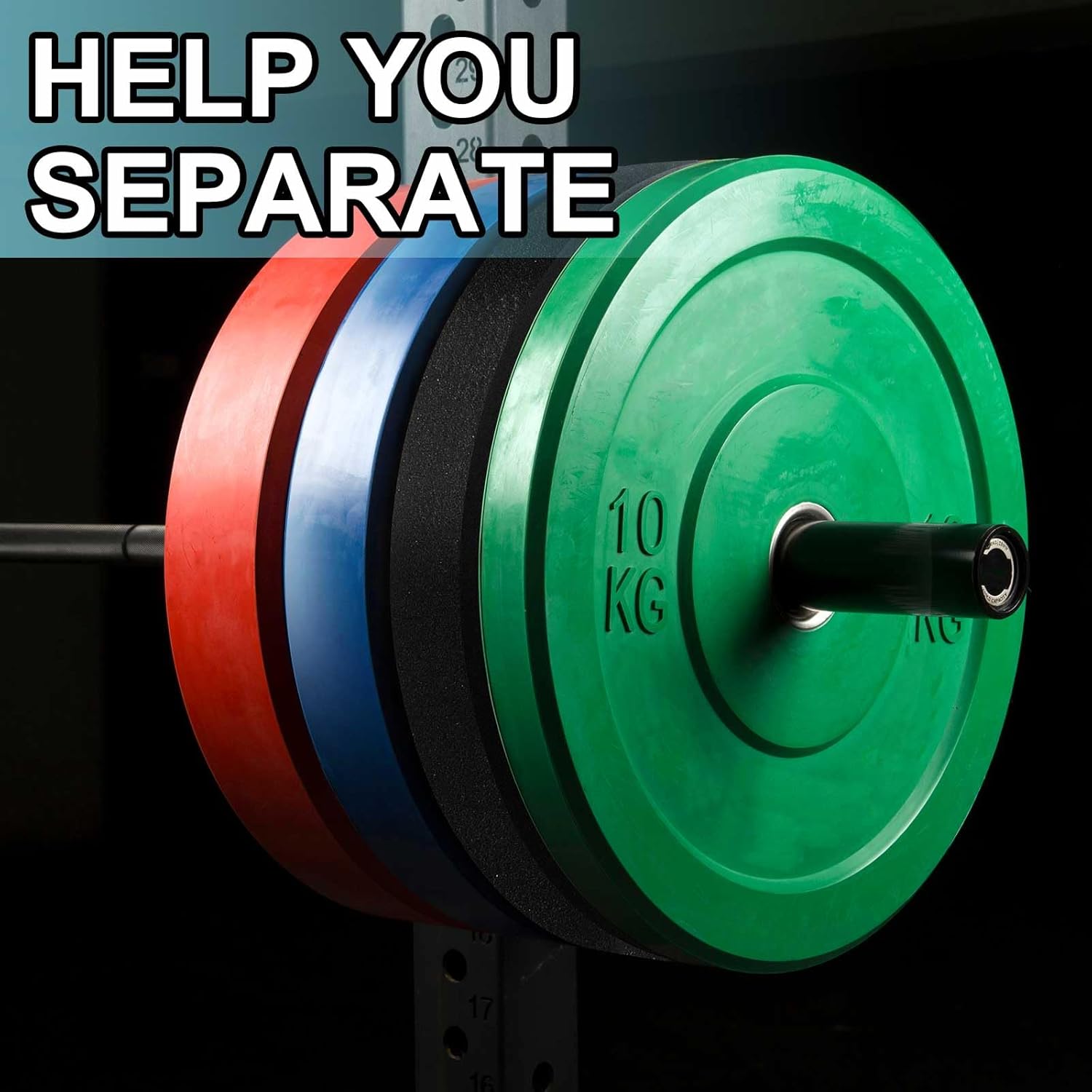 15 Pcs Weight Spacer Sled Spacers Set, 2 Inch Center Hole Dumbbell Barbell Weighing Plate Spacers Absorbing Rubber Washers for Home Gym Weight Training Lifting, Sled Push Pull Workouts