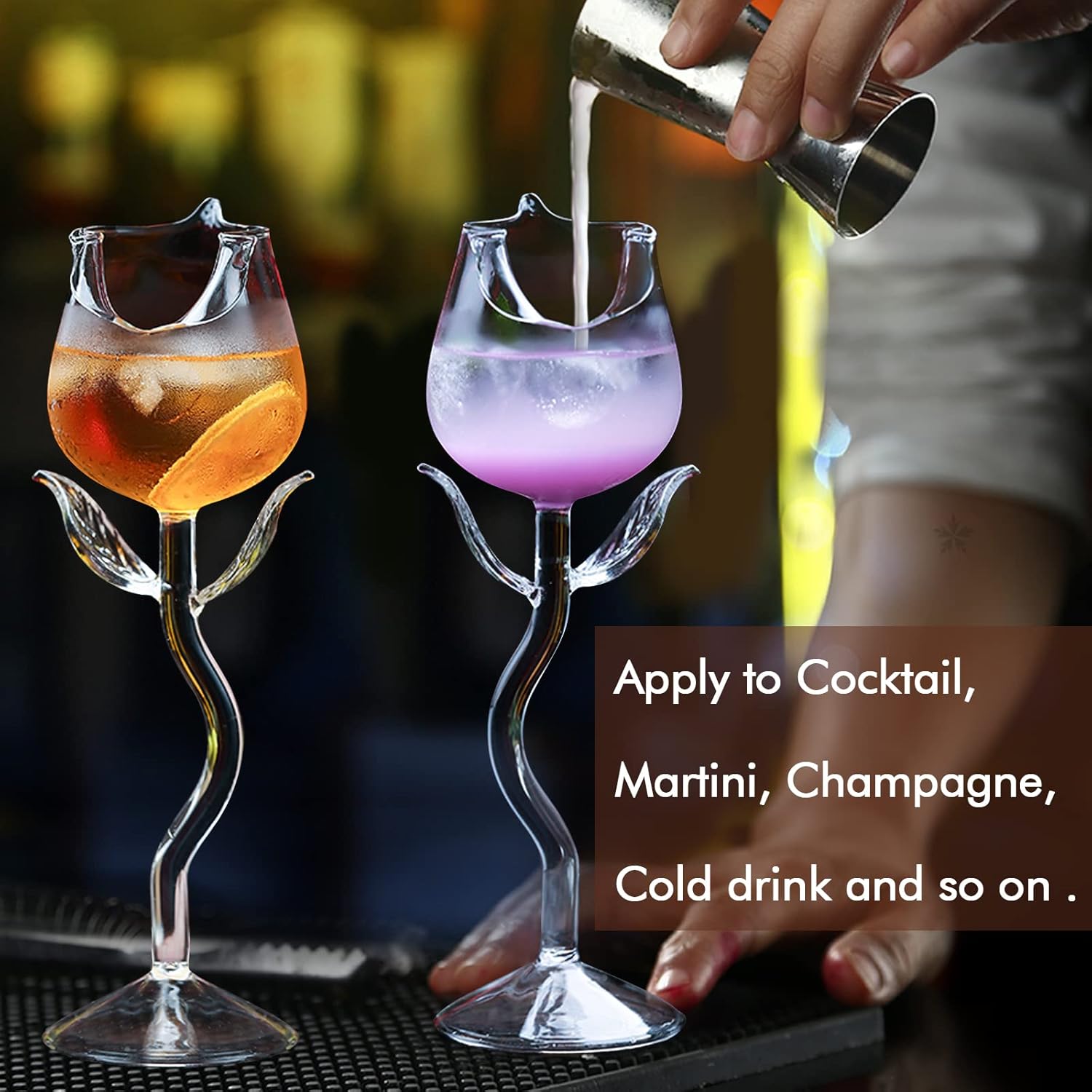 INFTYLE 7 oz Pineapple Drinking Glasses Set of 6 with Straw and Unique Wine Glass Set of 2