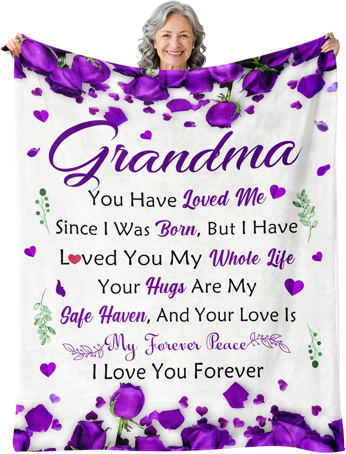 Gifts for Grandma - Grandma Birthday Gifts from Grandkids - Grandmas Blanket from Granddaughter & Grandson - Grandmother Gift for Mothers Day - to My Grandmas Blanket 60" x 80"