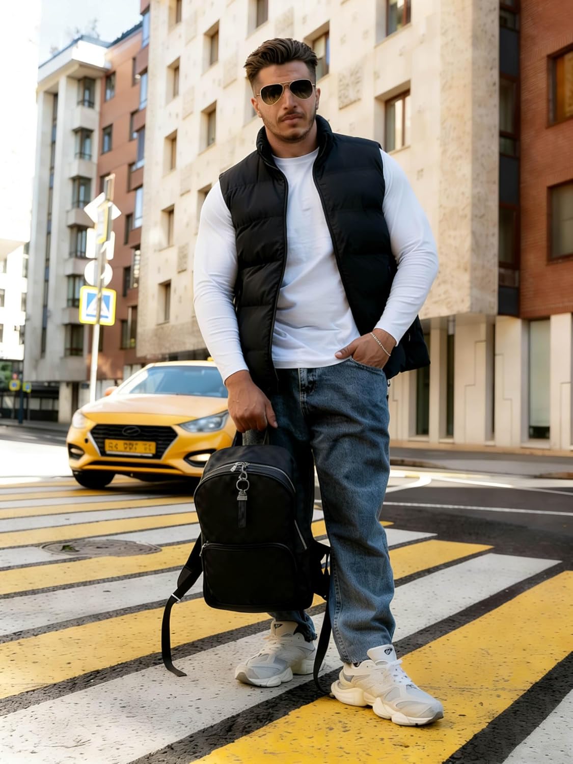 Men's Puffer Vest Winter Sleeveless Lightweight Jacket Outdoor Warm Zipper Outerwear Vests - Image 4