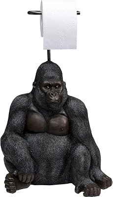 Kare Design Papierrollenhalter, sitzender Gorilla, handgearbeitet, Accessoire, Artikelhöhe 51cm, Schwarz