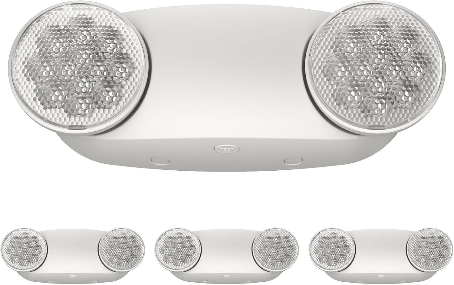 6 Packs White LED Emergency Lights with Battery Backup, Two Head Adjustable Emergency Lighting Fixtures-Fireproof Materials-Emergency Lighting Fixture/Emergency Light Home