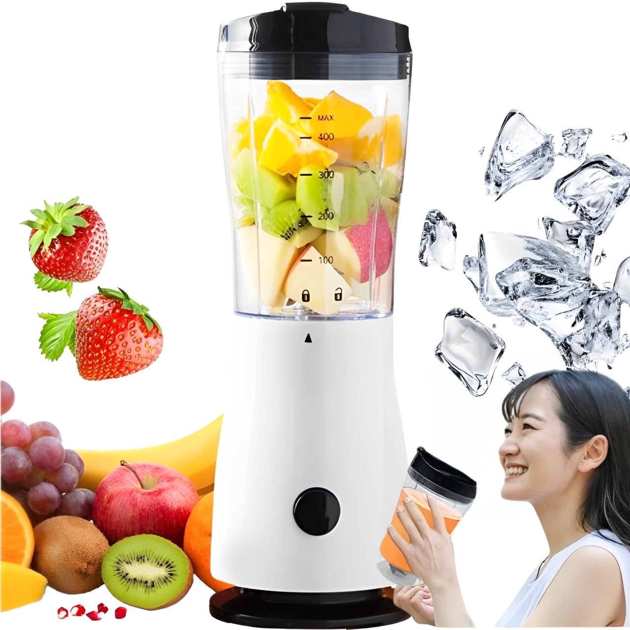 Amazon | life_mart ミキサー 氷も砕ける 【 450ml そのまま飲める