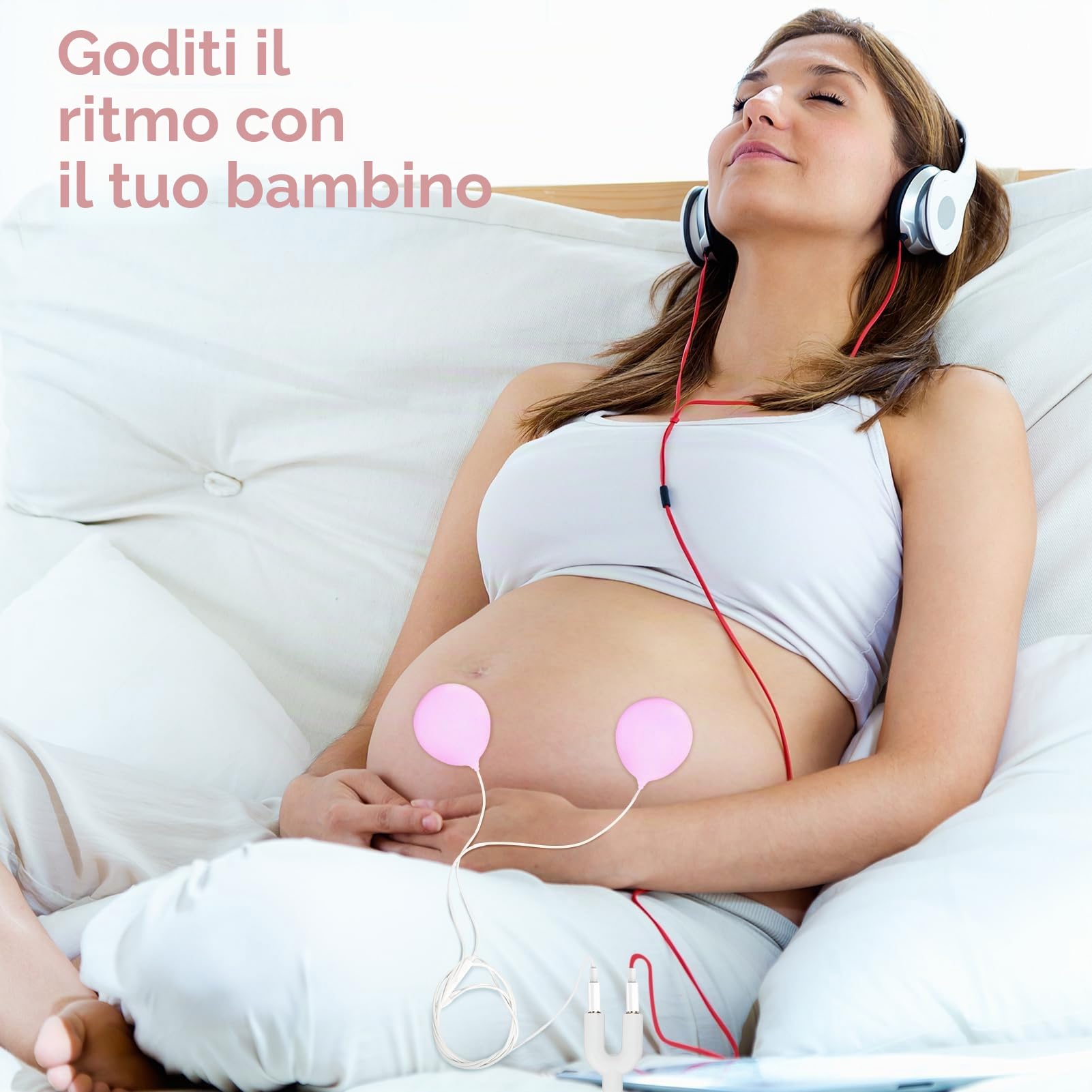 Cuffie per Gravidanza Pancia Bambini, Altoparlanti del Ventre Prenatale Professionale Cuffie per Pancione Leggero Lettore Musicale in Gravidanza Voci al Tuo Bambino nel Grembo Materno Auricolari per