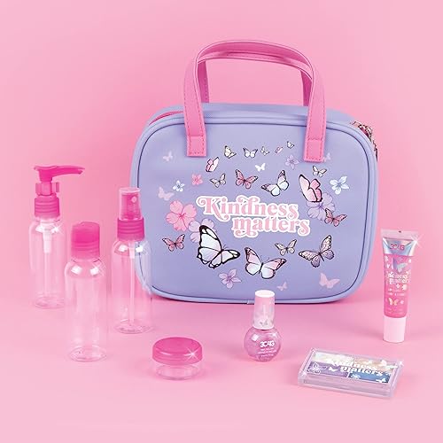 Miniatura 3 de 3C4G Juego de artículos de tocador y cosméticos de viaje para niños Butterfly Away con botellas de viaje aprobadas por la TSA, brillo de labios para
