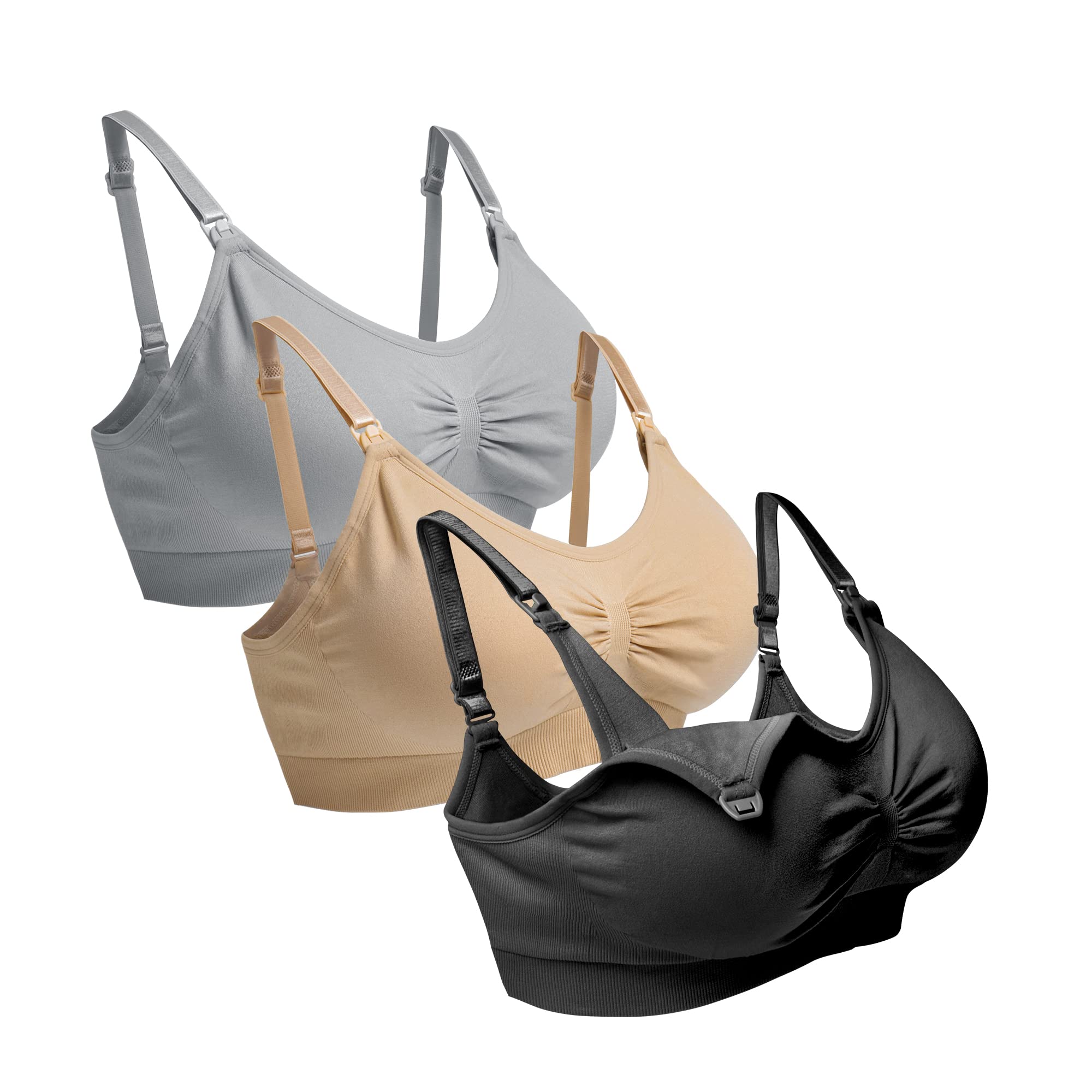 O-WareBaby Maternity Nursing Bra Seamless Breastfeeding Bras for Women 3 Pack S-XXL — view 13
