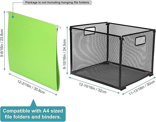 Miniatura 2 de Organizador de carpetas de archivos colgantes, soporte de archivos de metal para escritorio, caja de almacenamiento de documentos de oficina,
