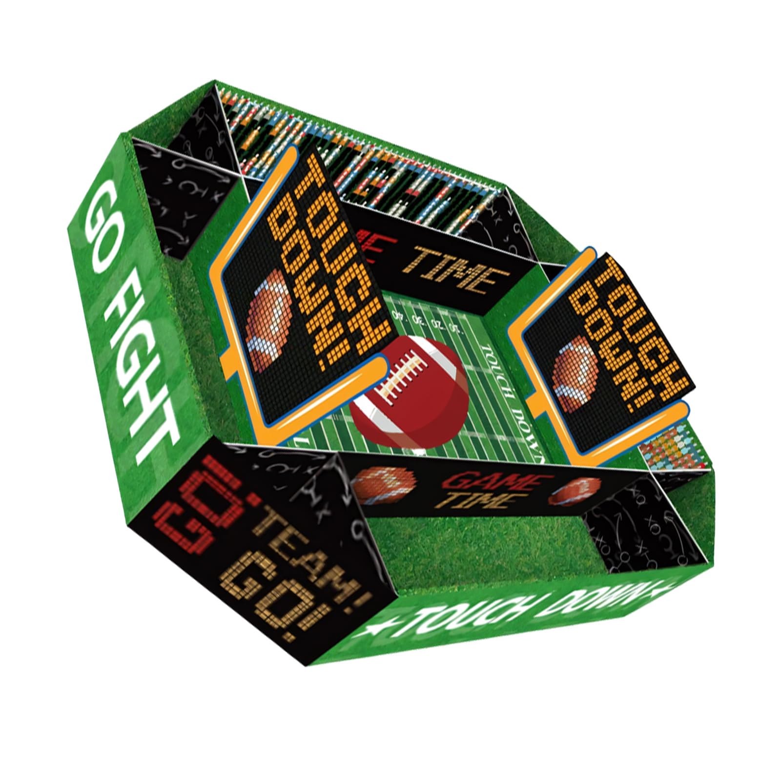 Foldable Sports Enthusiast Party Serving Tray with Separate Sections for Chips Fruits and Treats Game Day Party Tray Foldable Design with Compartments for Football and Serving