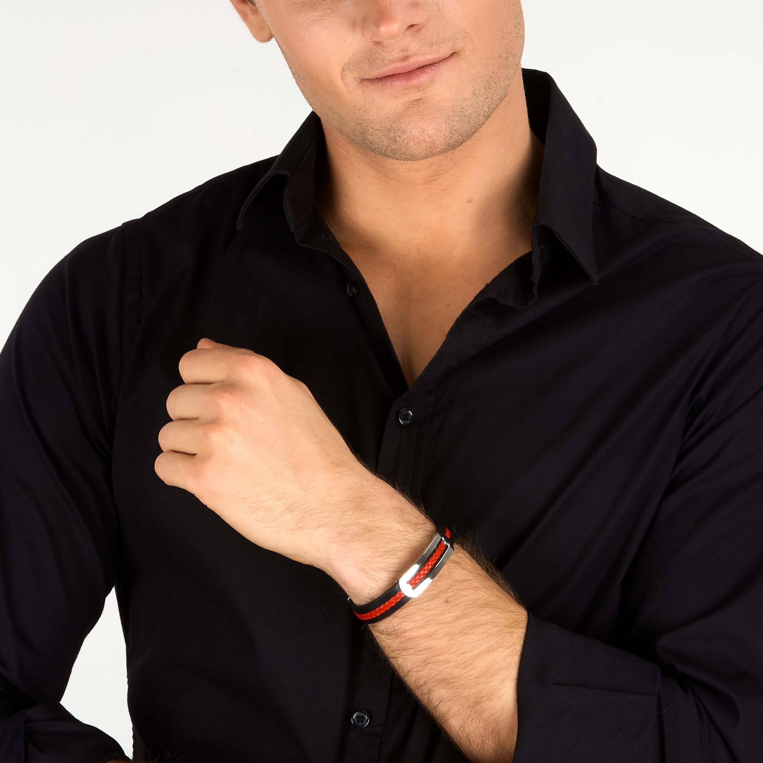 Sector No Limits Herrenarmband aus Stahl und Leder, BANDY Kollektion - SZV140