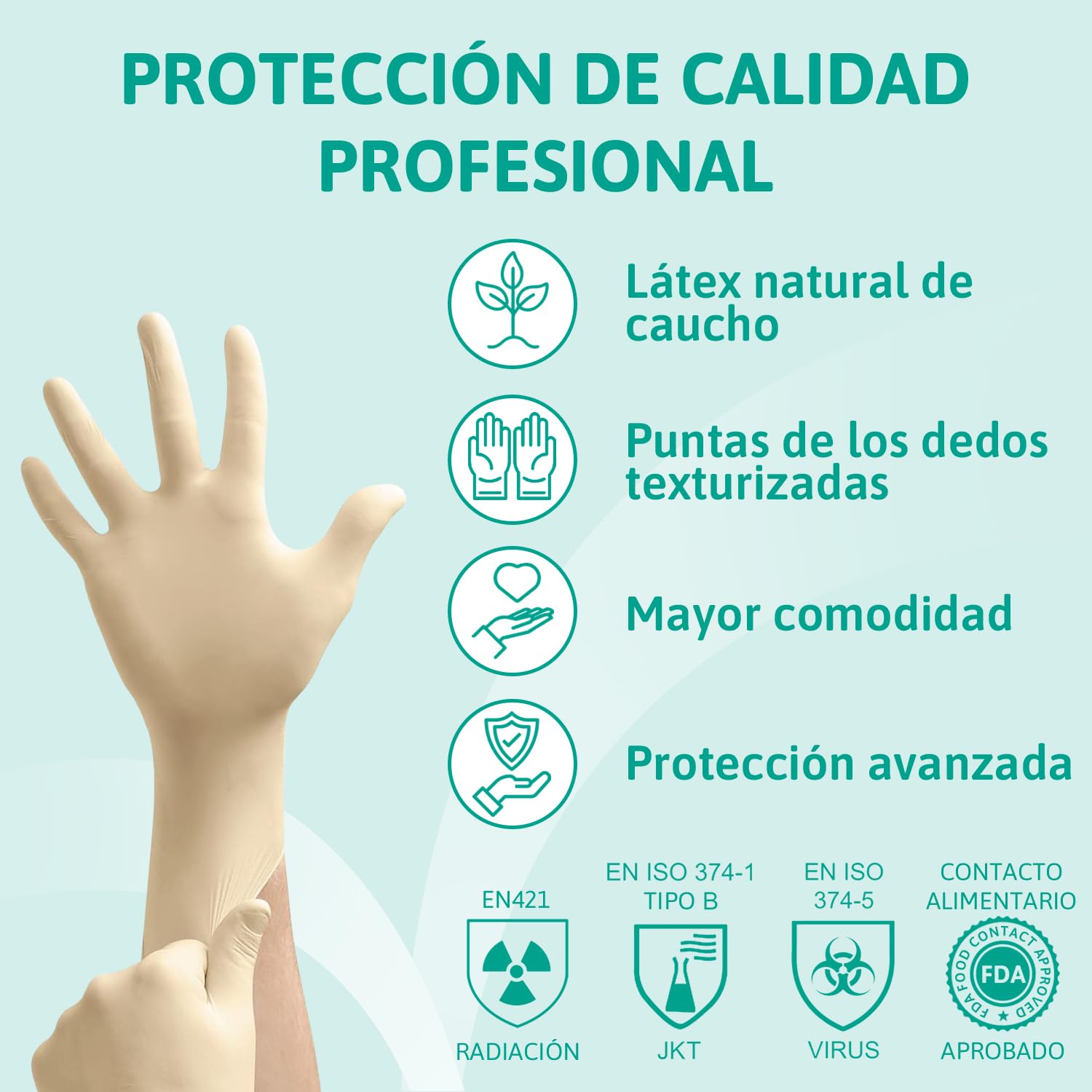 Ansell MicroFlex 63-864 Guantes Desechables Sin Polvo, Dedos Texturizados y Reforzados, Protección Mecánica, Seguridad Alimentaria, Látex de Caucho Natural, Blanco, Talla XL (100 Guantes)