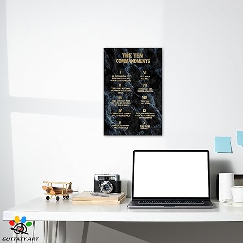Miniatura 2 de Arte de pared de los diez mandamientos, versículos bíblicos de Dios, impresiones artísticas inspiradoras para decoración de sala de estar, póster de