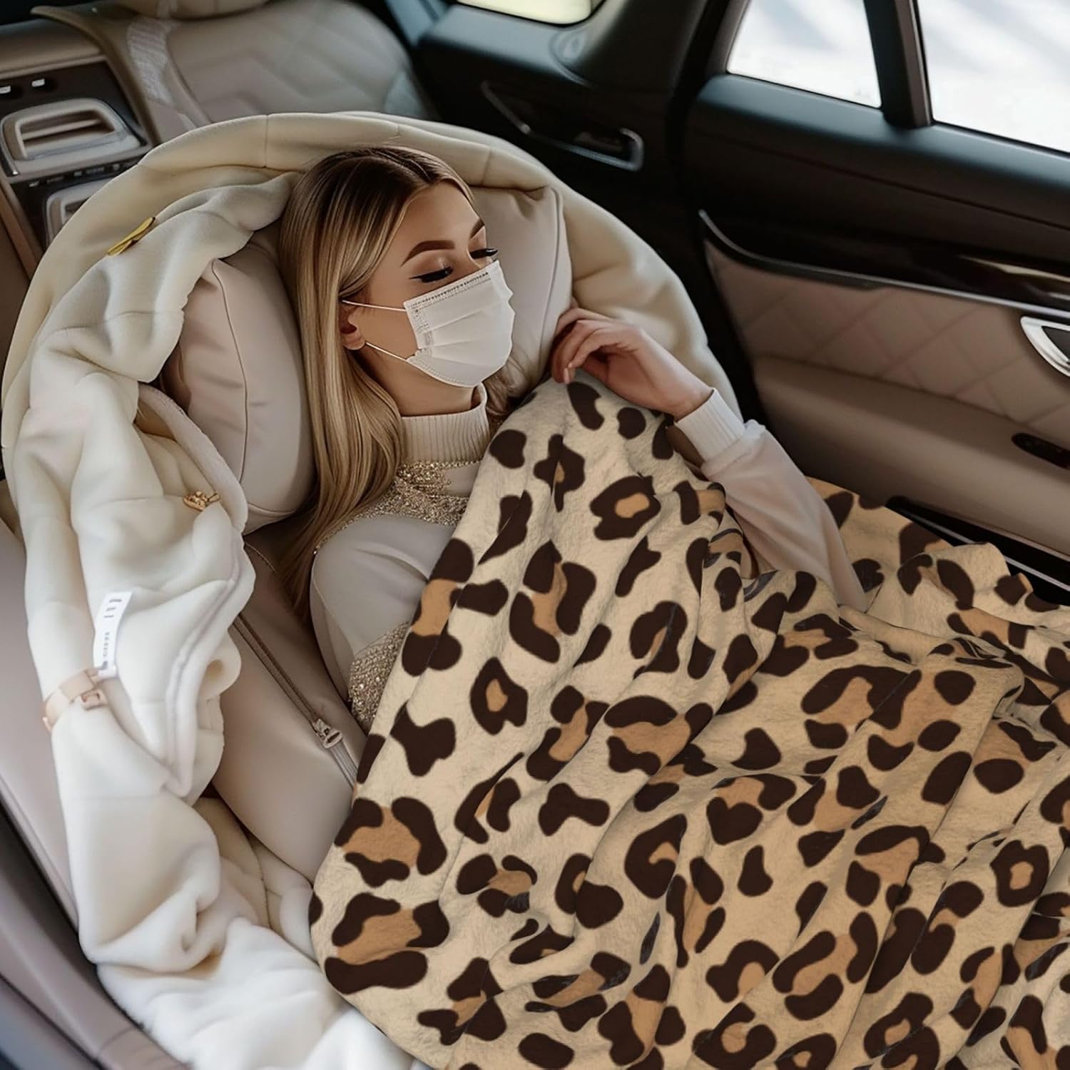 Leopard Cheetah Print Throw Blankets All Season Ultra Soft Warm Fleece Blanket for Home Bed Sofa Couch Chair Outdoor Travel Camping 40x30 Inch - Image 8