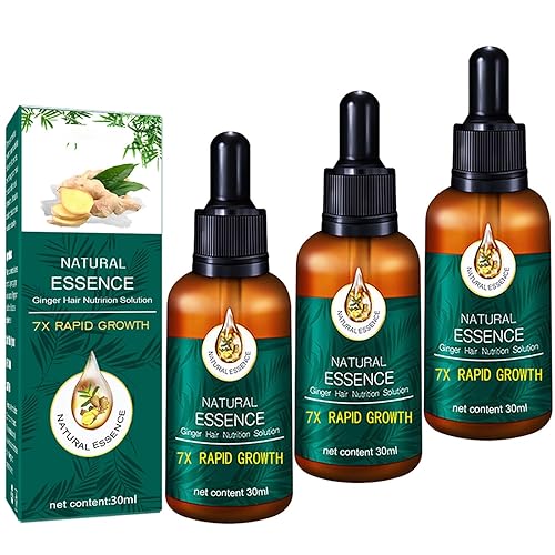 Natural Essence - Solución nutricional para el cabello de jengibre, suero de crecimiento del cabello líquido para pérdida de cabello con esencia de