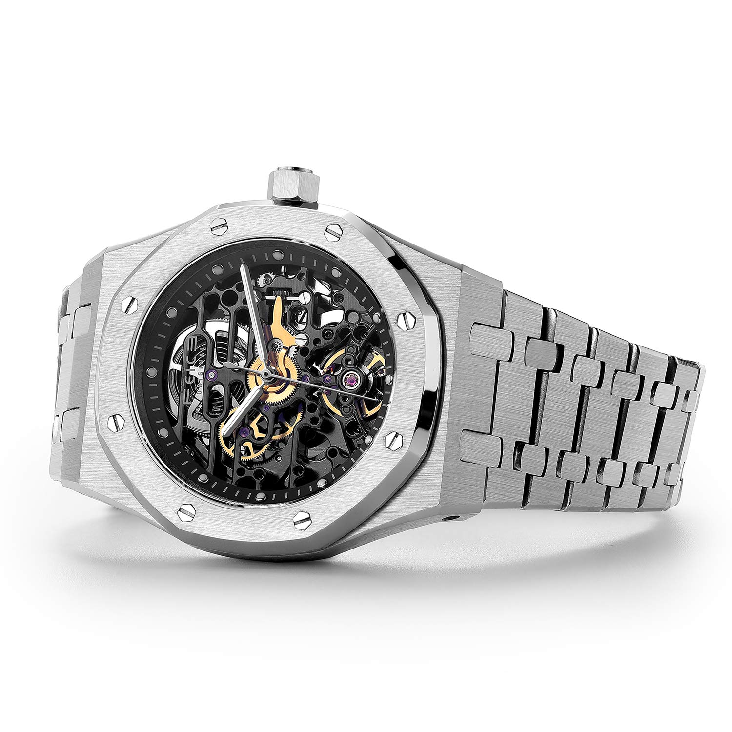 FEICE Sports Automatic Watch Men's Skeleton Mechanical Watch Waterproof Openwork Sapphire Crystal Wrist Watches for Men -FM019