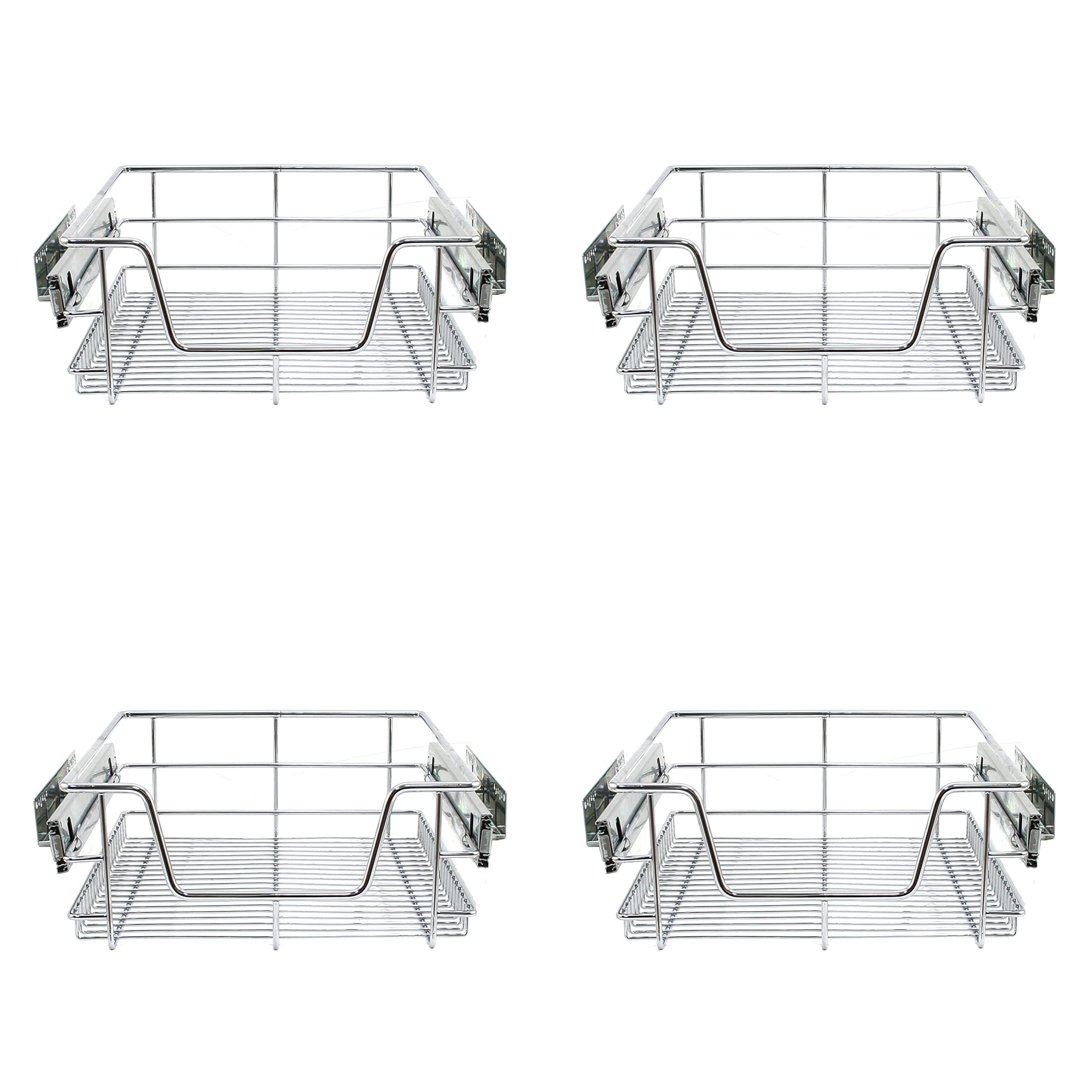 Buy KuKoo 4 x Kitchen Pull Out Soft Close Heavy Duty Baskets, 400mm