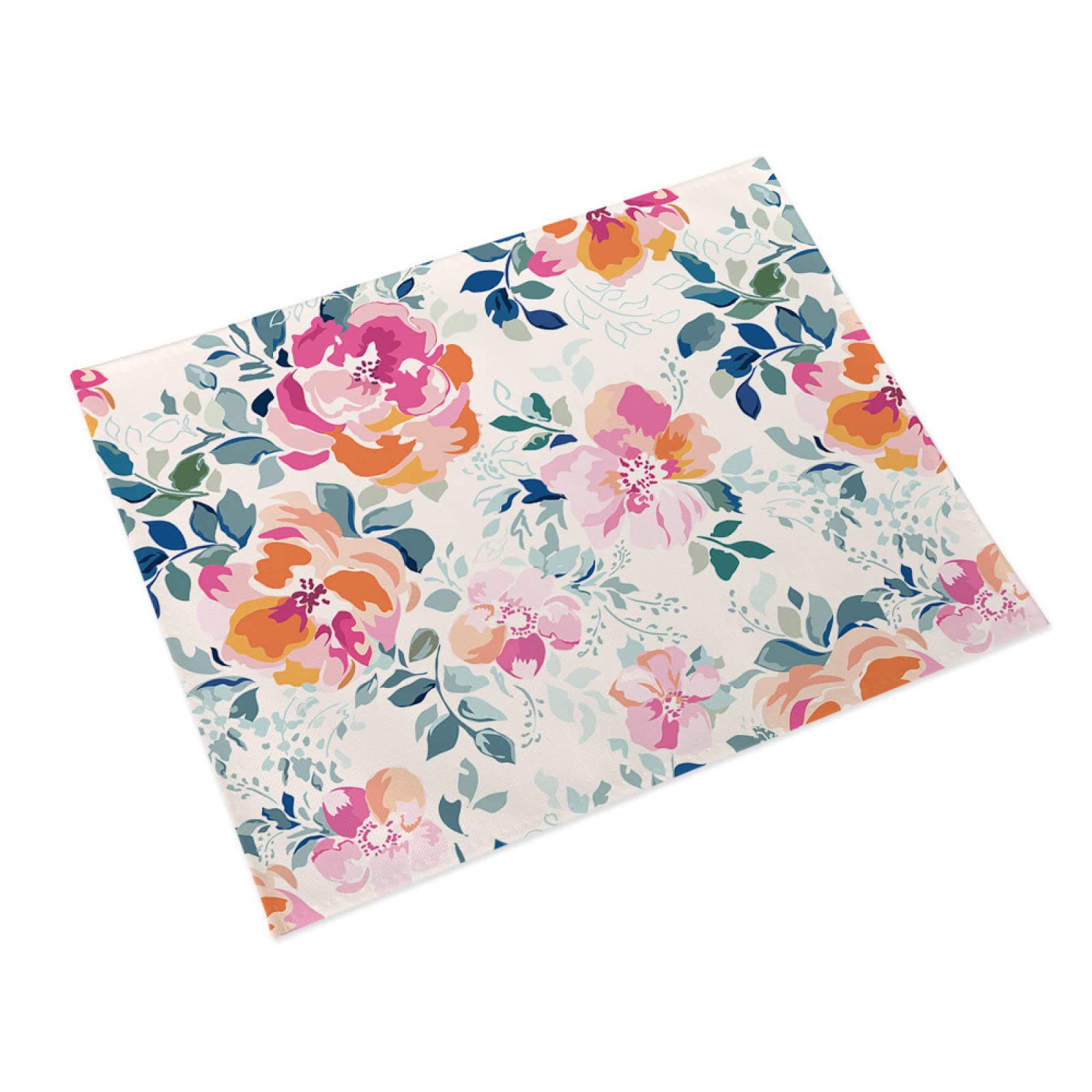 Manteles Individuales Peonía Rosa Naranja Mantel Individual Algodón y Lino Lavable Salvamanteles Individuales Resistente al Calor Bajoplatos Individuales Mesa Tapetes para Mesa 30x45cm 8 Pcs