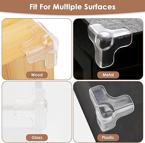 Miniatura 7 de Paquete de 12 protectores de esquina mejorados para bebés, protectores de esquina a prueba de bebés, parachoques de seguridad de esquinas y bordes,